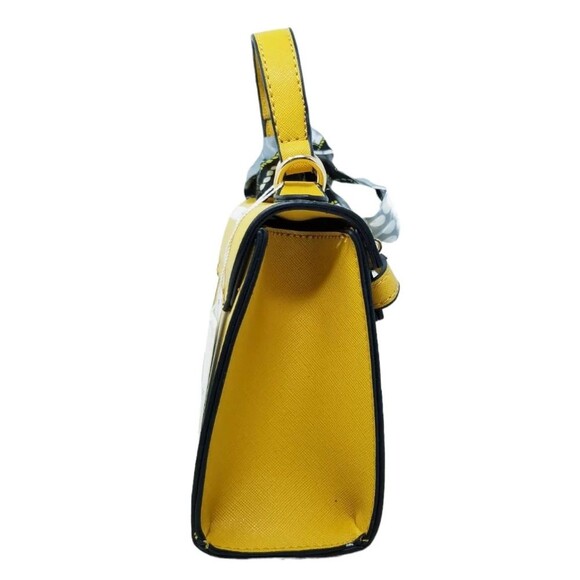 Yellow Scarf Top Handle Mini Satchel  wallet set - Picture 3 of 11